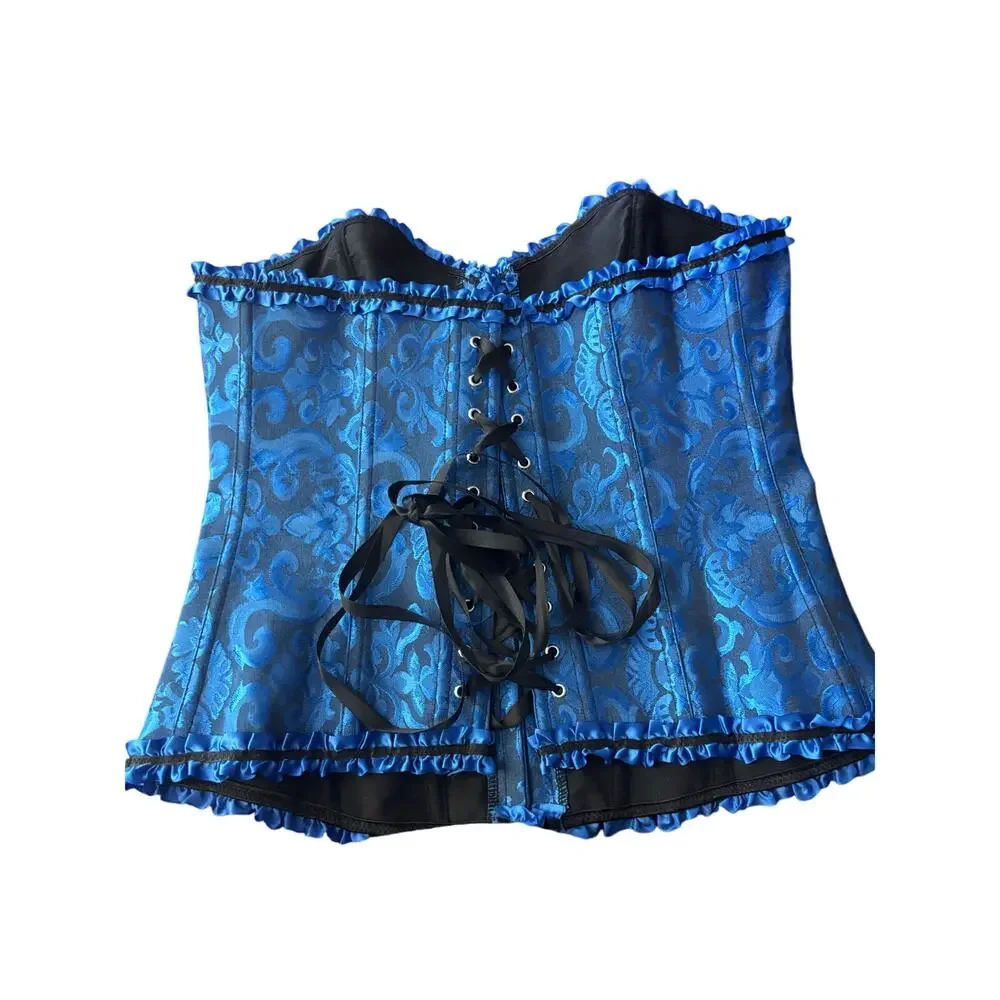 Lace Corset Top Sexy Lace Up Bustier L Jacquard Body Shaper Steampunk Goth